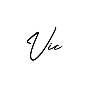 Vic stylish signature style. Best Handwritten Sign (AmerikaSignatureDemo-Regular) for my name. Handwritten Signature Collection Ideas for my name Vic. Vic signature style 3 images and pictures png