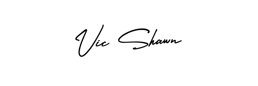 How to make Vic Shawn name signature. Use AmerikaSignatureDemo-Regular style for creating short signs online. This is the latest handwritten sign. Vic Shawn signature style 3 images and pictures png