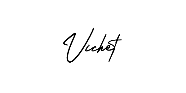 Make a beautiful signature design for name Vichet. With this signature (AmerikaSignatureDemo-Regular) style, you can create a handwritten signature for free. Vichet signature style 3 images and pictures png