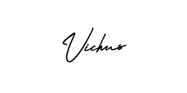 How to make Vichus name signature. Use AmerikaSignatureDemo-Regular style for creating short signs online. This is the latest handwritten sign. Vichus signature style 3 images and pictures png