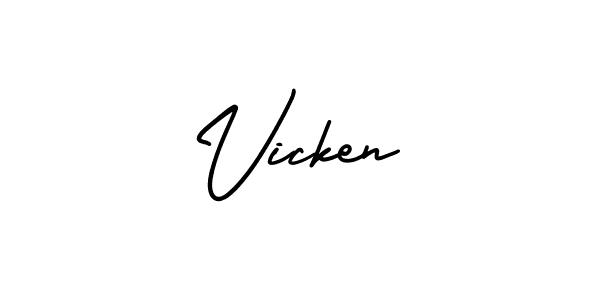 Best and Professional Signature Style for Vicken. AmerikaSignatureDemo-Regular Best Signature Style Collection. Vicken signature style 3 images and pictures png