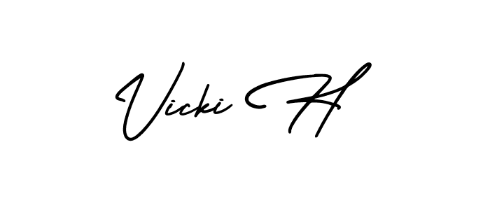 if you are searching for the best signature style for your name Vicki H. so please give up your signature search. here we have designed multiple signature styles  using AmerikaSignatureDemo-Regular. Vicki H signature style 3 images and pictures png