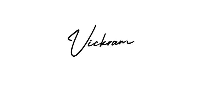 The best way (AmerikaSignatureDemo-Regular) to make a short signature is to pick only two or three words in your name. The name Vickram include a total of six letters. For converting this name. Vickram signature style 3 images and pictures png
