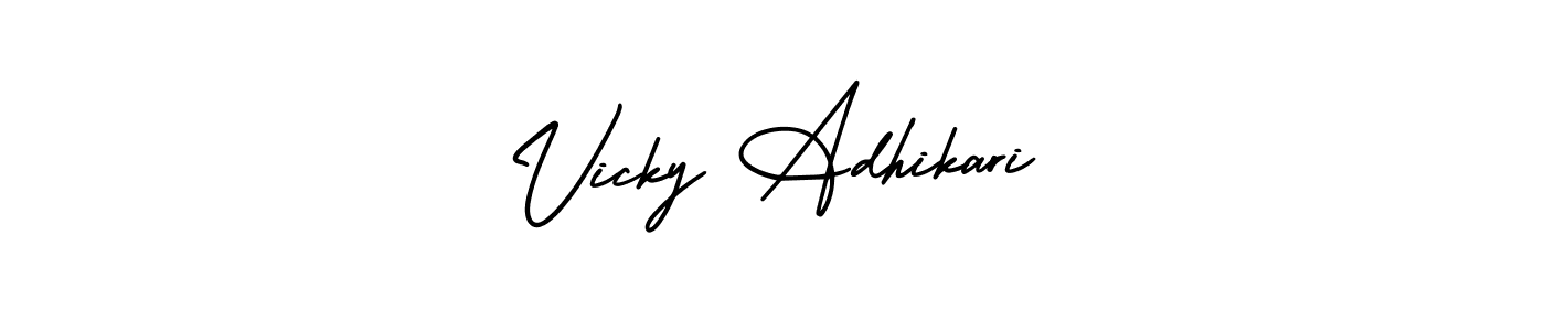 Make a short Vicky Adhikari signature style. Manage your documents anywhere anytime using AmerikaSignatureDemo-Regular. Create and add eSignatures, submit forms, share and send files easily. Vicky Adhikari signature style 3 images and pictures png