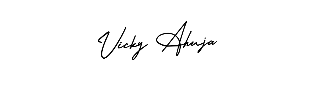 Design your own signature with our free online signature maker. With this signature software, you can create a handwritten (AmerikaSignatureDemo-Regular) signature for name Vicky Ahuja. Vicky Ahuja signature style 3 images and pictures png