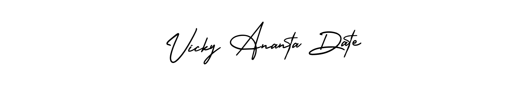 This is the best signature style for the Vicky Ananta Date name. Also you like these signature font (AmerikaSignatureDemo-Regular). Mix name signature. Vicky Ananta Date signature style 3 images and pictures png