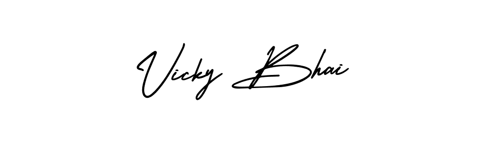 Use a signature maker to create a handwritten signature online. With this signature software, you can design (AmerikaSignatureDemo-Regular) your own signature for name Vicky Bhai. Vicky Bhai signature style 3 images and pictures png