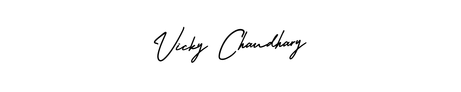 Use a signature maker to create a handwritten signature online. With this signature software, you can design (AmerikaSignatureDemo-Regular) your own signature for name Vicky Chaudhary. Vicky Chaudhary signature style 3 images and pictures png