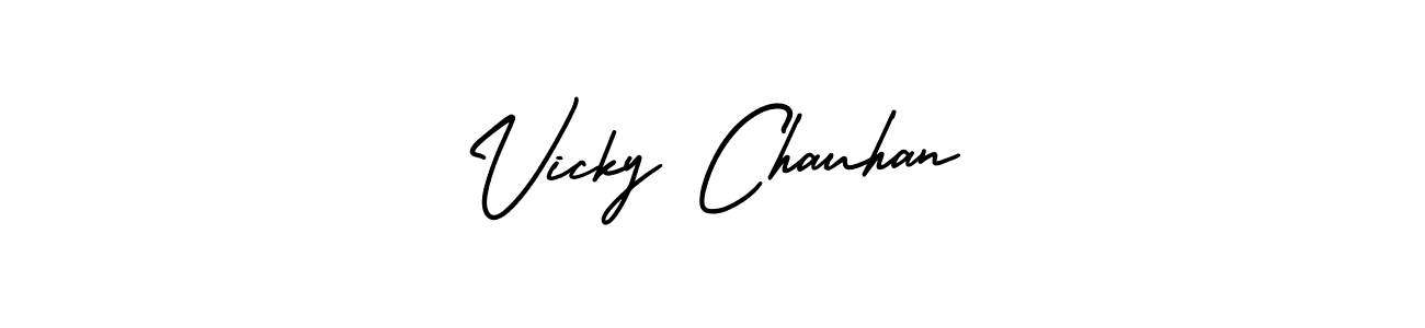 The best way (AmerikaSignatureDemo-Regular) to make a short signature is to pick only two or three words in your name. The name Vicky Chauhan include a total of six letters. For converting this name. Vicky Chauhan signature style 3 images and pictures png