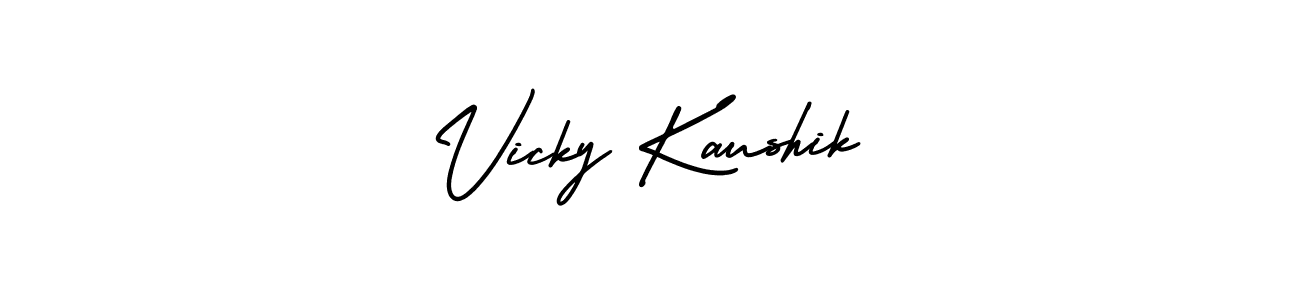Create a beautiful signature design for name Vicky Kaushik. With this signature (AmerikaSignatureDemo-Regular) fonts, you can make a handwritten signature for free. Vicky Kaushik signature style 3 images and pictures png