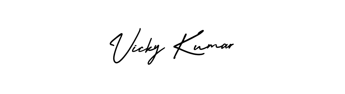 You should practise on your own different ways (AmerikaSignatureDemo-Regular) to write your name (Vicky Kumar) in signature. don't let someone else do it for you. Vicky Kumar signature style 3 images and pictures png