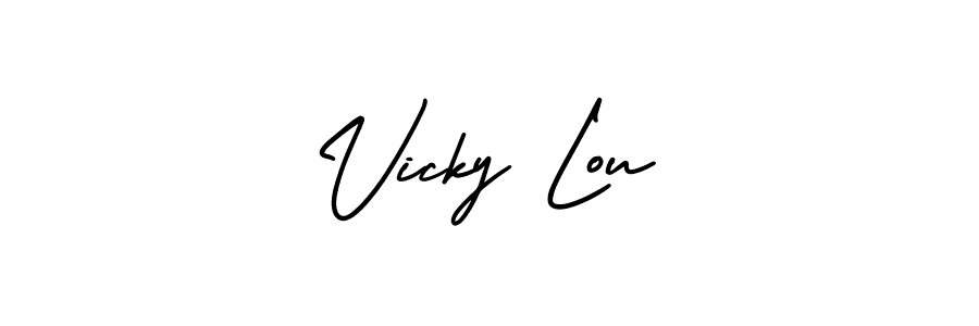 How to Draw Vicky Lou signature style? AmerikaSignatureDemo-Regular is a latest design signature styles for name Vicky Lou. Vicky Lou signature style 3 images and pictures png