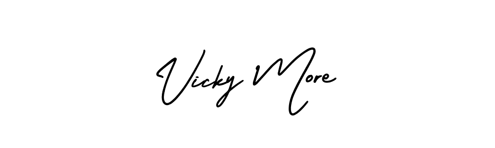 Use a signature maker to create a handwritten signature online. With this signature software, you can design (AmerikaSignatureDemo-Regular) your own signature for name Vicky More. Vicky More signature style 3 images and pictures png