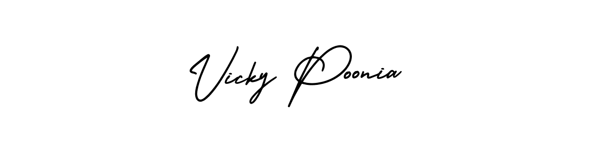 Vicky Poonia stylish signature style. Best Handwritten Sign (AmerikaSignatureDemo-Regular) for my name. Handwritten Signature Collection Ideas for my name Vicky Poonia. Vicky Poonia signature style 3 images and pictures png