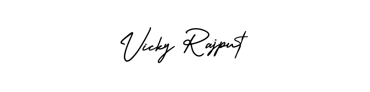 How to make Vicky Rajput signature? AmerikaSignatureDemo-Regular is a professional autograph style. Create handwritten signature for Vicky Rajput name. Vicky Rajput signature style 3 images and pictures png