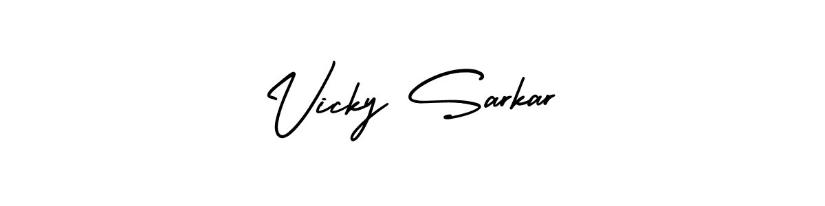 You should practise on your own different ways (AmerikaSignatureDemo-Regular) to write your name (Vicky Sarkar) in signature. don't let someone else do it for you. Vicky Sarkar signature style 3 images and pictures png