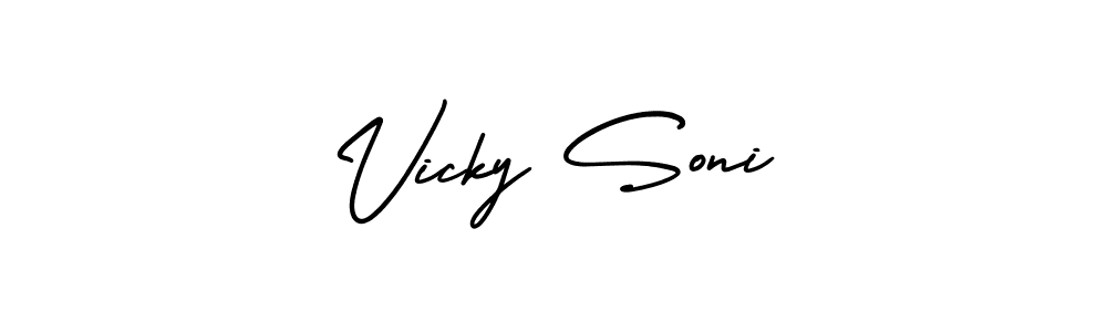 How to Draw Vicky Soni signature style? AmerikaSignatureDemo-Regular is a latest design signature styles for name Vicky Soni. Vicky Soni signature style 3 images and pictures png