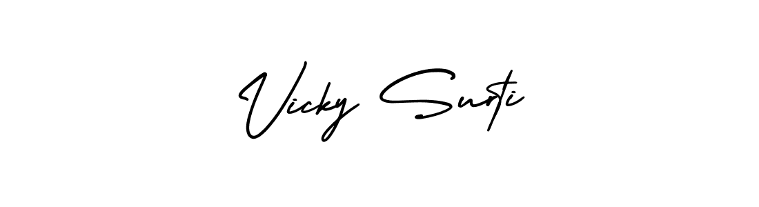 Use a signature maker to create a handwritten signature online. With this signature software, you can design (AmerikaSignatureDemo-Regular) your own signature for name Vicky Surti. Vicky Surti signature style 3 images and pictures png