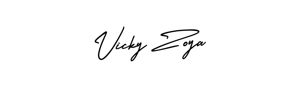 Design your own signature with our free online signature maker. With this signature software, you can create a handwritten (AmerikaSignatureDemo-Regular) signature for name Vicky Zoya. Vicky Zoya signature style 3 images and pictures png