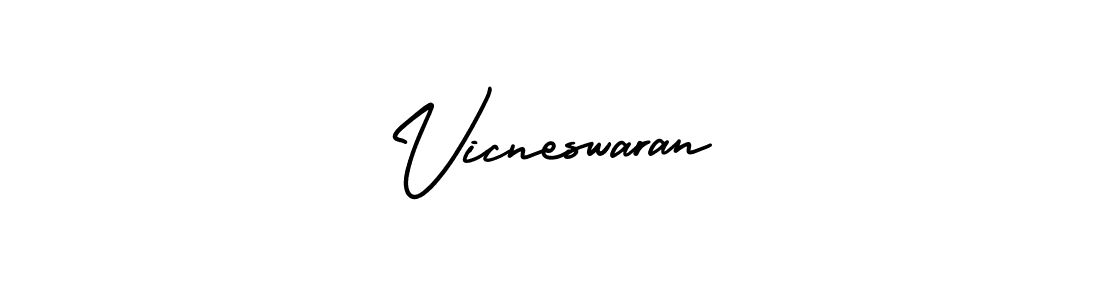 How to make Vicneswaran name signature. Use AmerikaSignatureDemo-Regular style for creating short signs online. This is the latest handwritten sign. Vicneswaran signature style 3 images and pictures png