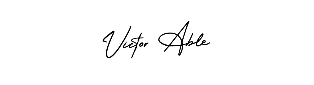 It looks lik you need a new signature style for name Victor Able. Design unique handwritten (AmerikaSignatureDemo-Regular) signature with our free signature maker in just a few clicks. Victor Able signature style 3 images and pictures png