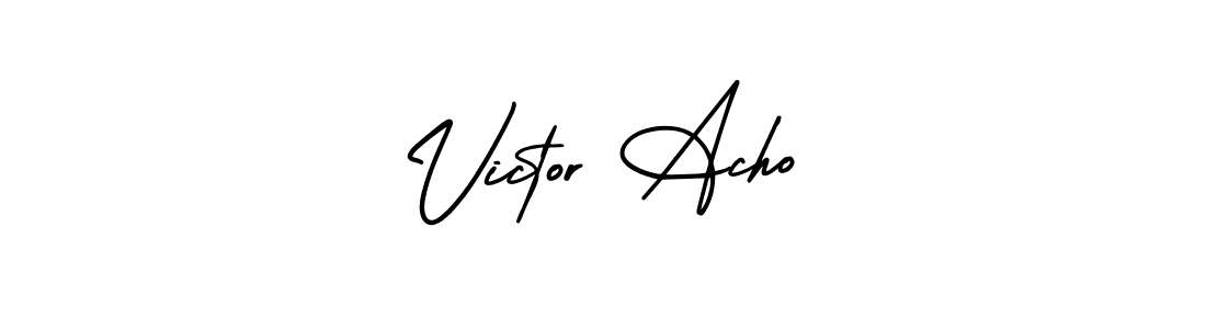 Create a beautiful signature design for name Victor Acho. With this signature (AmerikaSignatureDemo-Regular) fonts, you can make a handwritten signature for free. Victor Acho signature style 3 images and pictures png