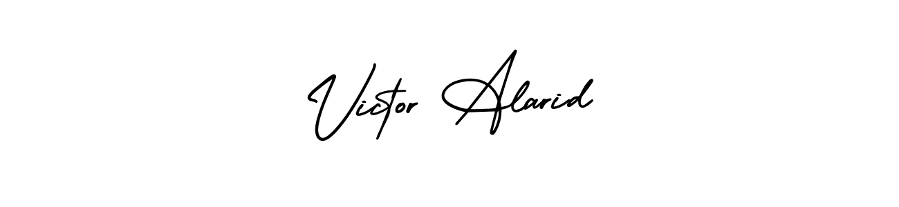 Design your own signature with our free online signature maker. With this signature software, you can create a handwritten (AmerikaSignatureDemo-Regular) signature for name Victor Alarid. Victor Alarid signature style 3 images and pictures png