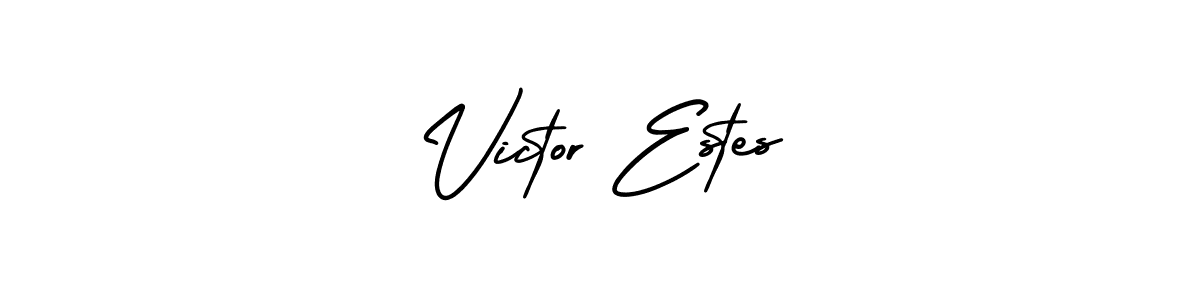 Victor Estes stylish signature style. Best Handwritten Sign (AmerikaSignatureDemo-Regular) for my name. Handwritten Signature Collection Ideas for my name Victor Estes. Victor Estes signature style 3 images and pictures png