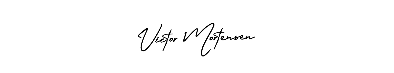 Victor Mortensen stylish signature style. Best Handwritten Sign (AmerikaSignatureDemo-Regular) for my name. Handwritten Signature Collection Ideas for my name Victor Mortensen. Victor Mortensen signature style 3 images and pictures png