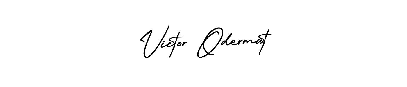 AmerikaSignatureDemo-Regular is a professional signature style that is perfect for those who want to add a touch of class to their signature. It is also a great choice for those who want to make their signature more unique. Get Victor Odermat name to fancy signature for free. Victor Odermat signature style 3 images and pictures png