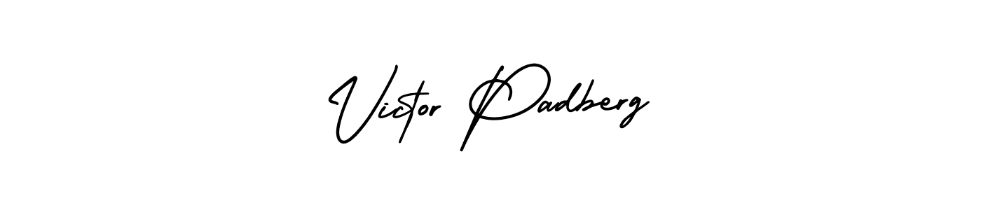 Use a signature maker to create a handwritten signature online. With this signature software, you can design (AmerikaSignatureDemo-Regular) your own signature for name Victor Padberg. Victor Padberg signature style 3 images and pictures png