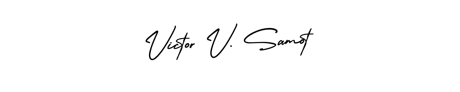 Similarly AmerikaSignatureDemo-Regular is the best handwritten signature design. Signature creator online .You can use it as an online autograph creator for name Victor V. Samot. Victor V. Samot signature style 3 images and pictures png