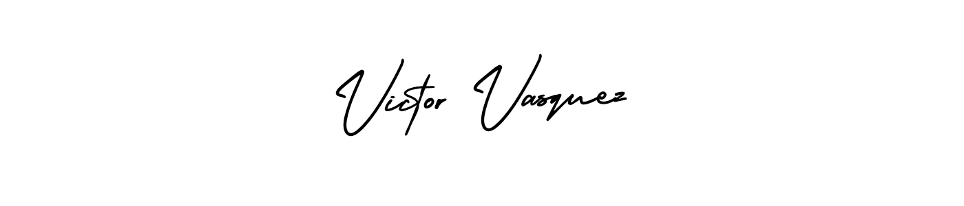 Make a beautiful signature design for name Victor Vasquez. With this signature (AmerikaSignatureDemo-Regular) style, you can create a handwritten signature for free. Victor Vasquez signature style 3 images and pictures png