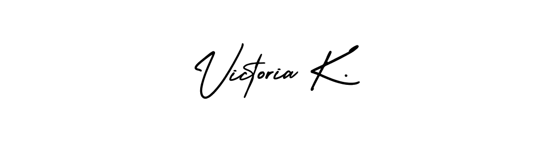 Create a beautiful signature design for name Victoria K.. With this signature (AmerikaSignatureDemo-Regular) fonts, you can make a handwritten signature for free. Victoria K. signature style 3 images and pictures png