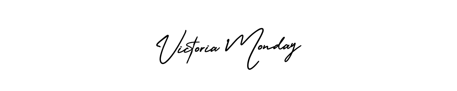 AmerikaSignatureDemo-Regular is a professional signature style that is perfect for those who want to add a touch of class to their signature. It is also a great choice for those who want to make their signature more unique. Get Victoria Monday name to fancy signature for free. Victoria Monday signature style 3 images and pictures png