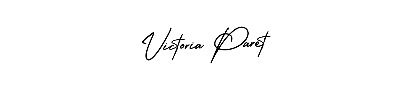 How to make Victoria Paret name signature. Use AmerikaSignatureDemo-Regular style for creating short signs online. This is the latest handwritten sign. Victoria Paret signature style 3 images and pictures png