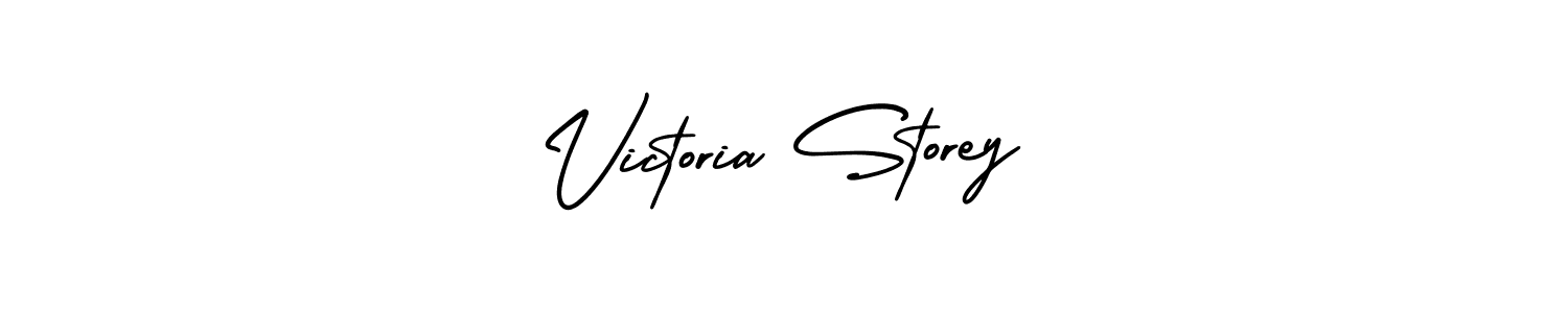 You should practise on your own different ways (AmerikaSignatureDemo-Regular) to write your name (Victoria Storey) in signature. don't let someone else do it for you. Victoria Storey signature style 3 images and pictures png