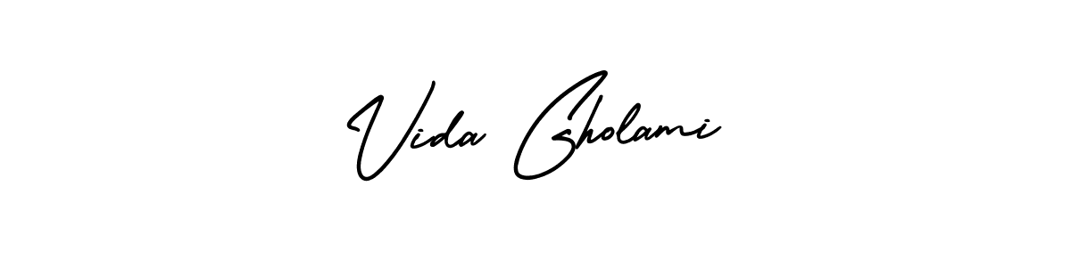 Also You can easily find your signature by using the search form. We will create Vida Gholami name handwritten signature images for you free of cost using AmerikaSignatureDemo-Regular sign style. Vida Gholami signature style 3 images and pictures png