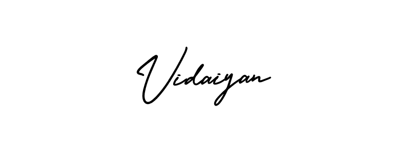 Create a beautiful signature design for name Vidaiyan. With this signature (AmerikaSignatureDemo-Regular) fonts, you can make a handwritten signature for free. Vidaiyan signature style 3 images and pictures png