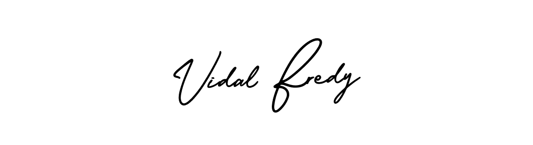 AmerikaSignatureDemo-Regular is a professional signature style that is perfect for those who want to add a touch of class to their signature. It is also a great choice for those who want to make their signature more unique. Get Vidal Fredy name to fancy signature for free. Vidal Fredy signature style 3 images and pictures png