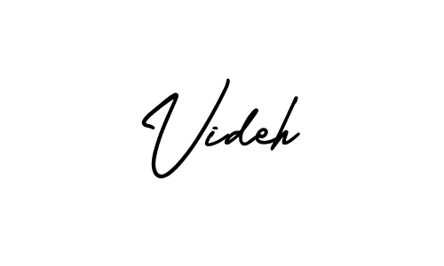 How to make Videh name signature. Use AmerikaSignatureDemo-Regular style for creating short signs online. This is the latest handwritten sign. Videh signature style 3 images and pictures png