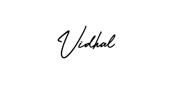 The best way (AmerikaSignatureDemo-Regular) to make a short signature is to pick only two or three words in your name. The name Vidhal include a total of six letters. For converting this name. Vidhal signature style 3 images and pictures png