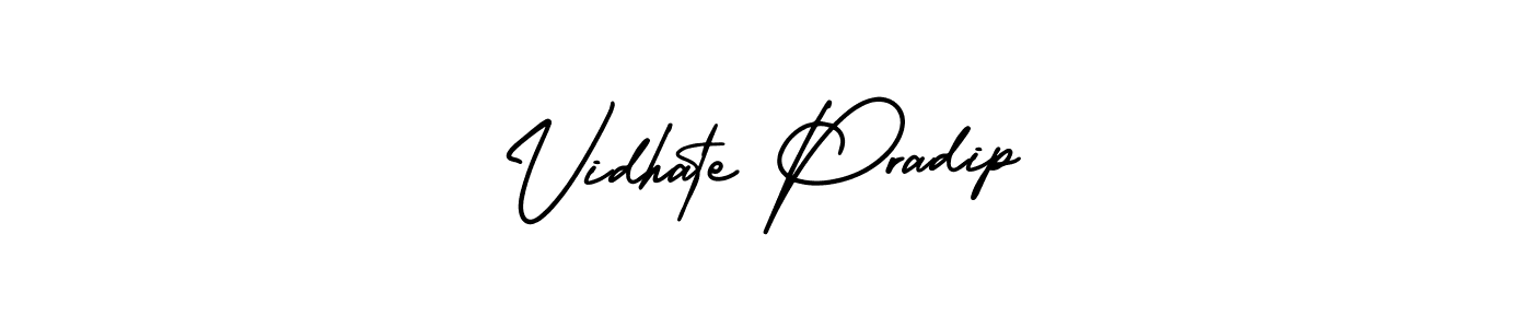 Use a signature maker to create a handwritten signature online. With this signature software, you can design (AmerikaSignatureDemo-Regular) your own signature for name Vidhate Pradip. Vidhate Pradip signature style 3 images and pictures png