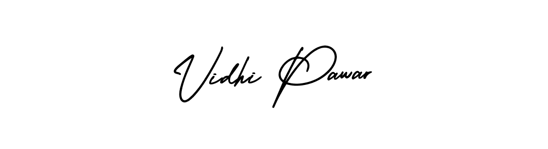 How to make Vidhi Pawar name signature. Use AmerikaSignatureDemo-Regular style for creating short signs online. This is the latest handwritten sign. Vidhi Pawar signature style 3 images and pictures png