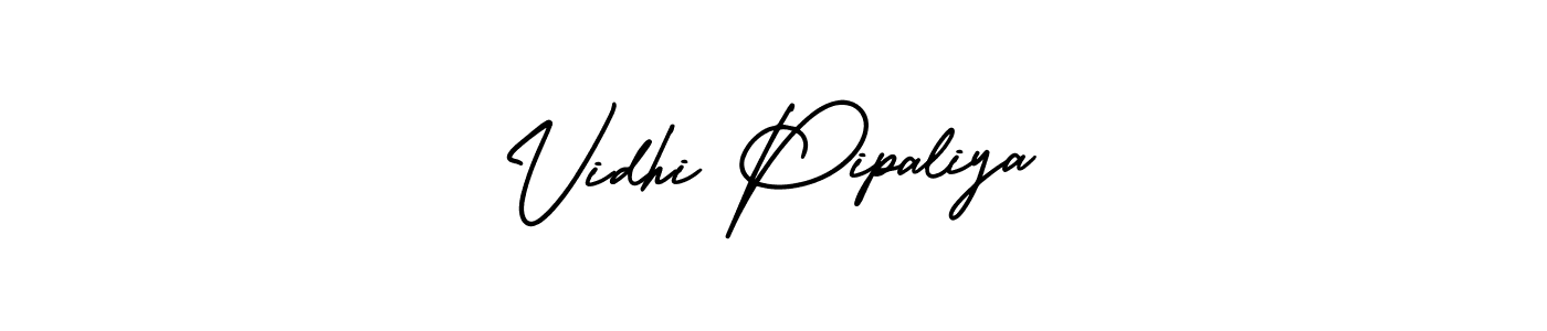 Make a short Vidhi Pipaliya signature style. Manage your documents anywhere anytime using AmerikaSignatureDemo-Regular. Create and add eSignatures, submit forms, share and send files easily. Vidhi Pipaliya signature style 3 images and pictures png