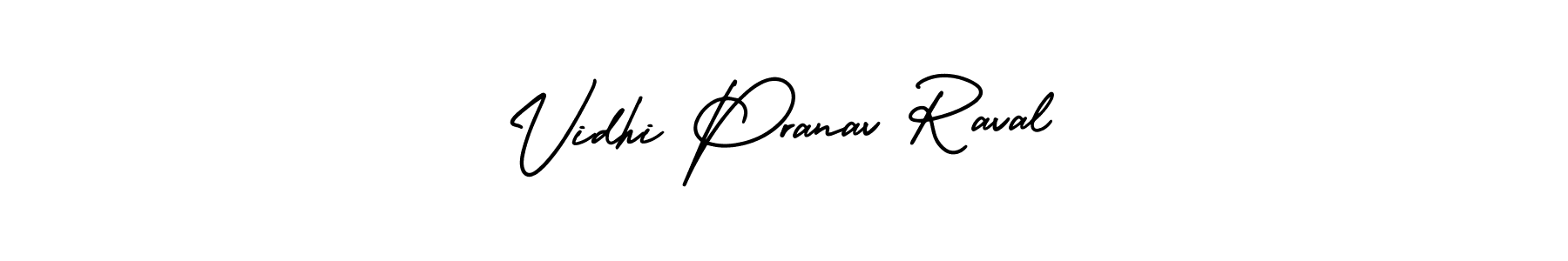 How to make Vidhi Pranav Raval signature? AmerikaSignatureDemo-Regular is a professional autograph style. Create handwritten signature for Vidhi Pranav Raval name. Vidhi Pranav Raval signature style 3 images and pictures png