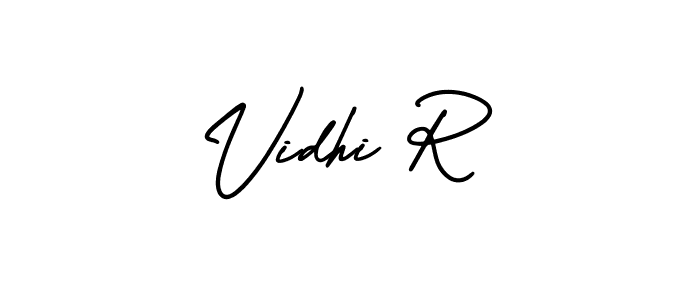 Make a beautiful signature design for name Vidhi R. With this signature (AmerikaSignatureDemo-Regular) style, you can create a handwritten signature for free. Vidhi R signature style 3 images and pictures png