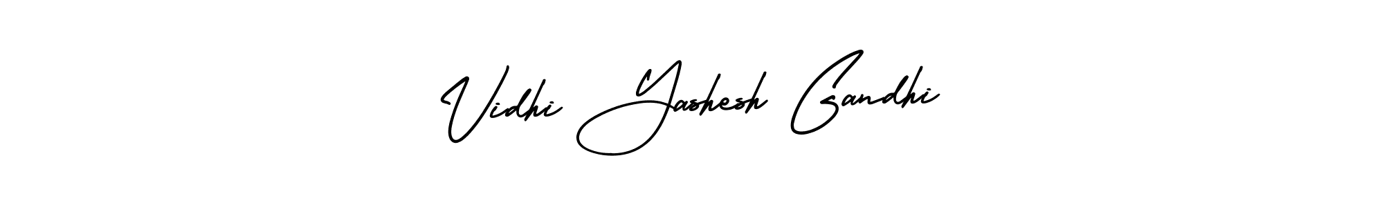 Make a short Vidhi Yashesh Gandhi signature style. Manage your documents anywhere anytime using AmerikaSignatureDemo-Regular. Create and add eSignatures, submit forms, share and send files easily. Vidhi Yashesh Gandhi signature style 3 images and pictures png