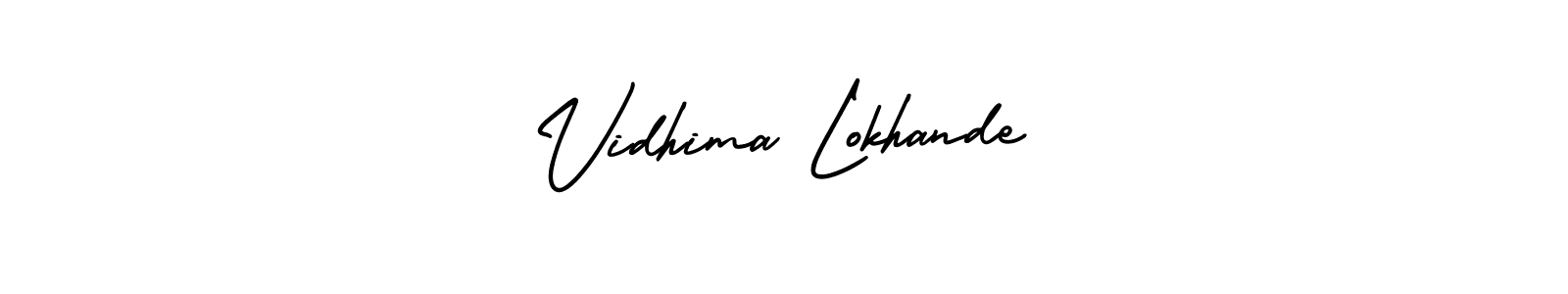 How to Draw Vidhima Lokhande signature style? AmerikaSignatureDemo-Regular is a latest design signature styles for name Vidhima Lokhande. Vidhima Lokhande signature style 3 images and pictures png