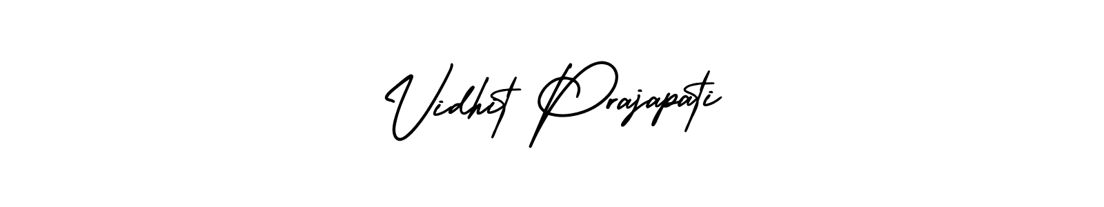 How to make Vidhit Prajapati name signature. Use AmerikaSignatureDemo-Regular style for creating short signs online. This is the latest handwritten sign. Vidhit Prajapati signature style 3 images and pictures png
